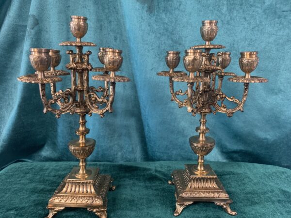 MARAVILLOSOS CANDELABROS DE FABRICACIÓN ESPAÑOLA EN BRONCE S.XIX ESTILO BARROCO - Imagen 3