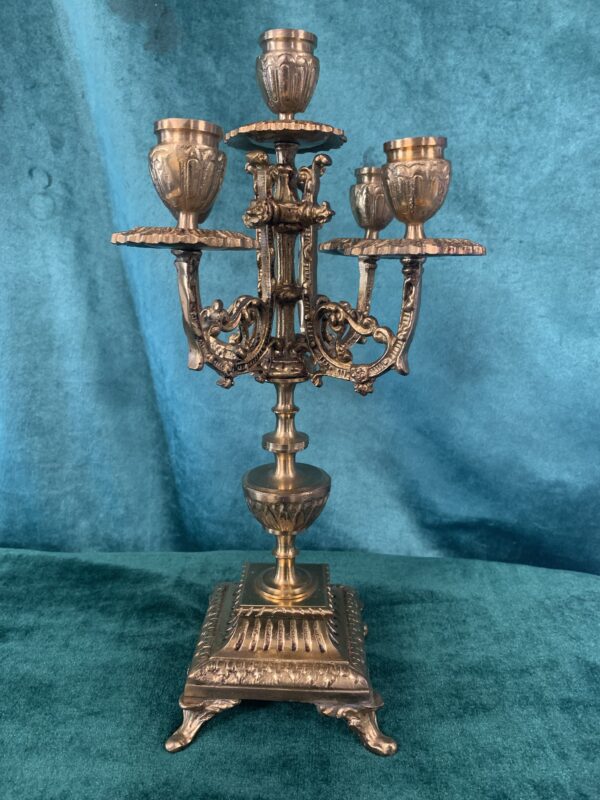 MARAVILLOSOS CANDELABROS DE FABRICACIÓN ESPAÑOLA EN BRONCE S.XIX ESTILO BARROCO - Imagen 4