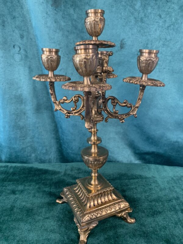 MARAVILLOSOS CANDELABROS DE FABRICACIÓN ESPAÑOLA EN BRONCE S.XIX ESTILO BARROCO - Imagen 8
