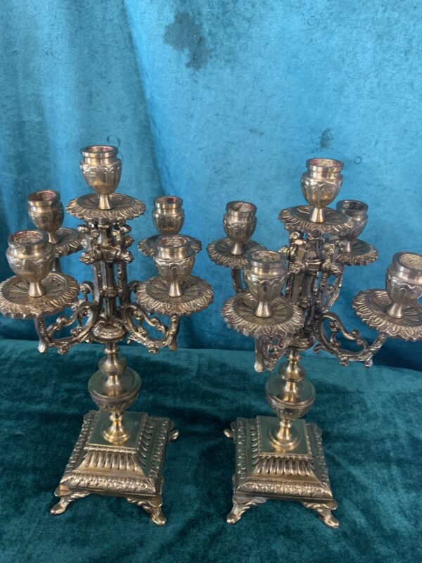 MARAVILLOSOS CANDELABROS DE FABRICACIÓN ESPAÑOLA EN BRONCE S.XIX ESTILO BARROCO - Imagen 13