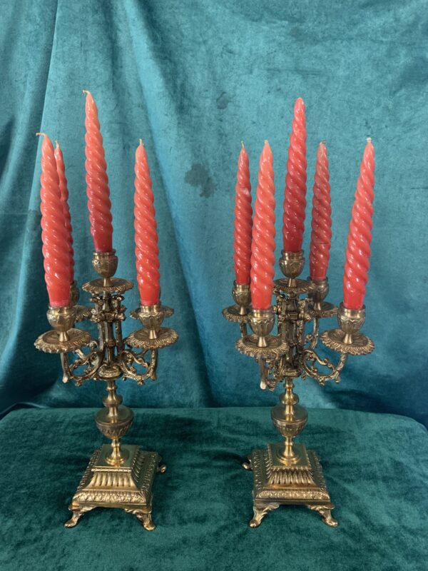 MARAVILLOSOS CANDELABROS DE FABRICACIÓN ESPAÑOLA EN BRONCE S.XIX ESTILO BARROCO - Imagen 18