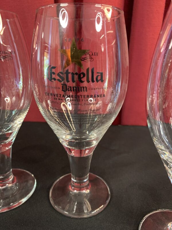 COPA CALIZ DE CERVEZA ESTRELLA DAMM - 33 CL AÑOS 90 - Imagen 4