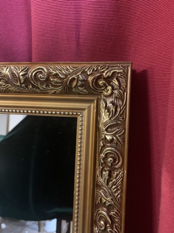 ESPEJO;  PLATA PREMIUM EN MOLDURA DE MADERA DECORADA EN BRONCE/ORO - Imagen 6