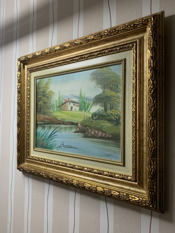 CUADRO, OLEO SOBRE LIENZO CON UN PAISAJE NATURAL FIRMADO ARTISTA DESCONOCIDO - Imagen 10