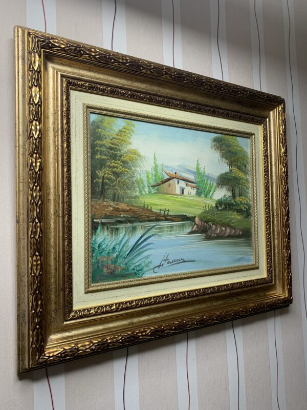 CUADRO, OLEO SOBRE LIENZO CON UN PAISAJE NATURAL FIRMADO ARTISTA DESCONOCIDO - Imagen 11