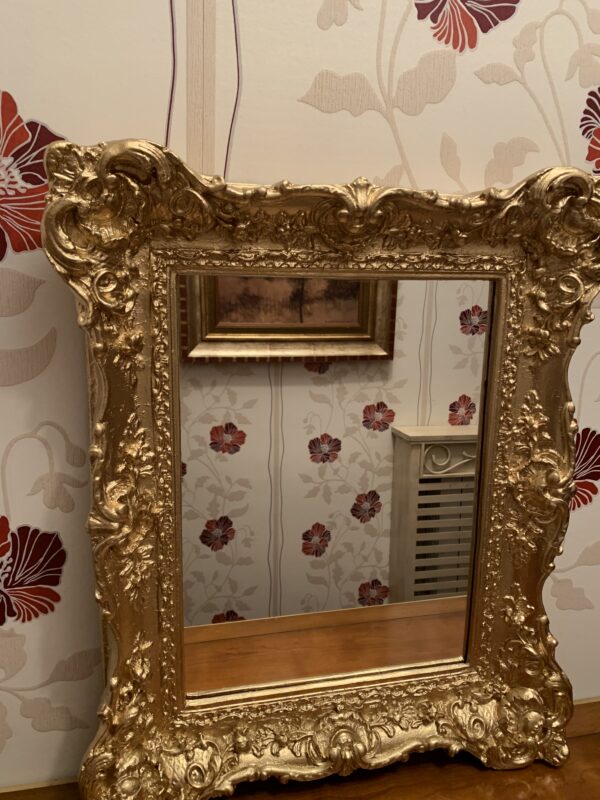ESPEJO; ANTIGUO DE ESTILO ISABELINO S.XIX DECORADO EN ORO FINO - Imagen 11