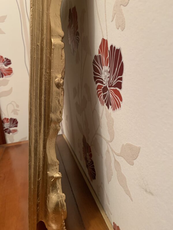 ESPEJO; ANTIGUO DE ESTILO ISABELINO S.XIX DECORADO EN ORO FINO - Imagen 15