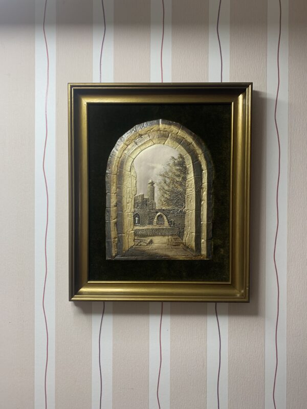 CUADRO EN BAJO RELIEVE EN PLATA Y COBRE ”LA TORRE DE DAVID” DE CHRIS AVRAMOV - Imagen 4