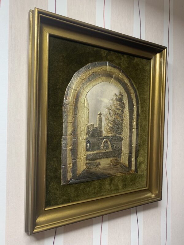 CUADRO EN BAJO RELIEVE EN PLATA Y COBRE ”LA TORRE DE DAVID” DE CHRIS AVRAMOV - Imagen 6