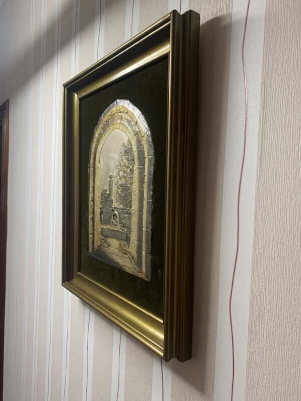 CUADRO EN BAJO RELIEVE EN PLATA Y COBRE ”LA TORRE DE DAVID” DE CHRIS AVRAMOV - Imagen 8