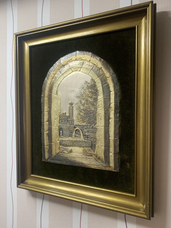 CUADRO EN BAJO RELIEVE EN PLATA Y COBRE ”LA TORRE DE DAVID” DE CHRIS AVRAMOV - Imagen 9