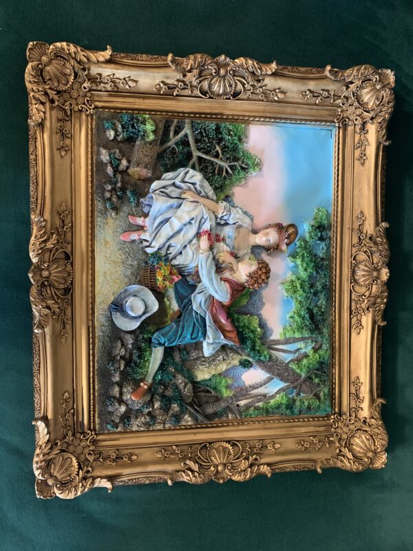 CUADRO SOBRE RELIEVE DE ESTILO ROCOCO EN PASTA - Imagen 2
