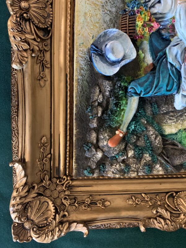 CUADRO SOBRE RELIEVE DE ESTILO ROCOCO EN PASTA - Imagen 4