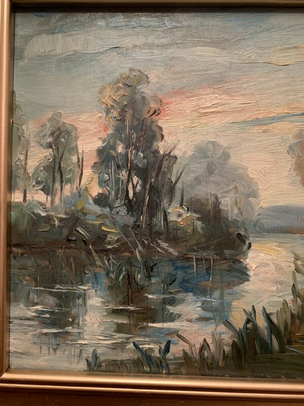 CUADRO AL OLEO SOBRE LIENZO DEL PINTOR E. COBOS DE ESTILO IMPRESIONISTA - Imagen 4