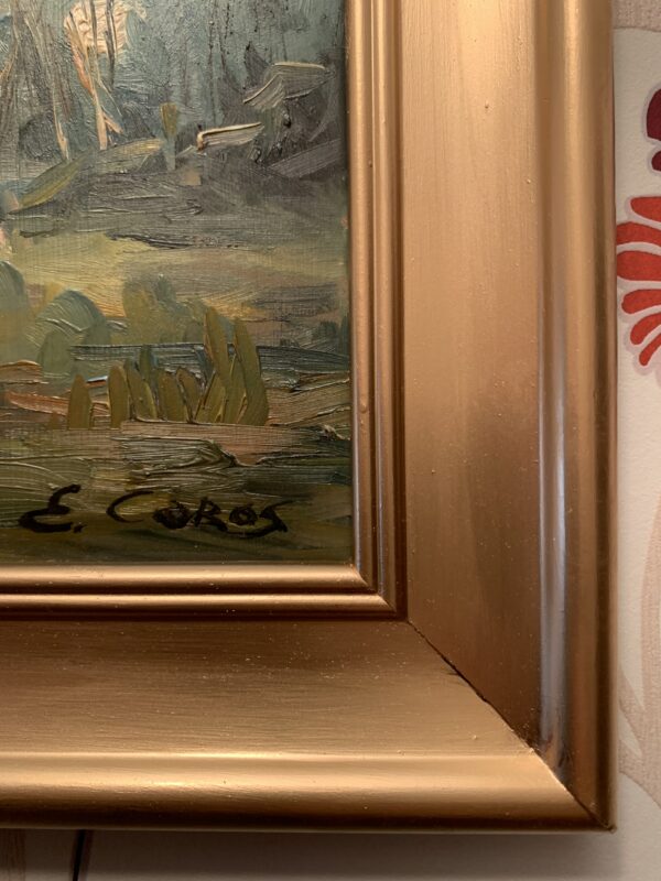 CUADRO AL OLEO SOBRE LIENZO DEL PINTOR E. COBOS DE ESTILO IMPRESIONISTA - Imagen 9