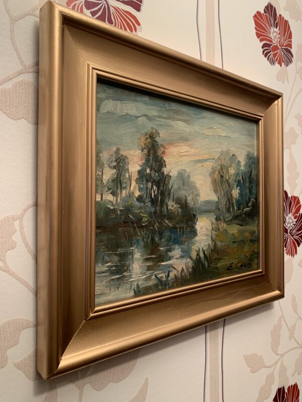 CUADRO AL OLEO SOBRE LIENZO DEL PINTOR E. COBOS DE ESTILO IMPRESIONISTA - Imagen 12