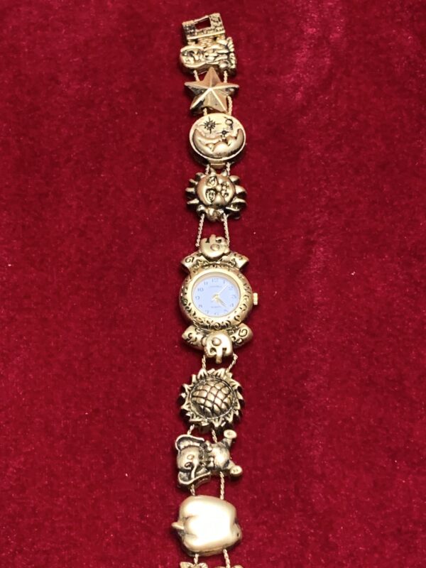 RELOJ;  «CASWATCH»  MUJER NUEVO DORADO DECORACIÓN SOL Y LUNA - Imagen 2
