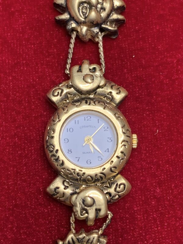 RELOJ;  «CASWATCH»  MUJER NUEVO DORADO DECORACIÓN SOL Y LUNA - Imagen 4