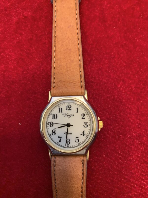 RELOJ; «VOGA» HOMBRE NUEVO CAJA EN ACERO Y PULSERA DE CUERO - Imagen 3
