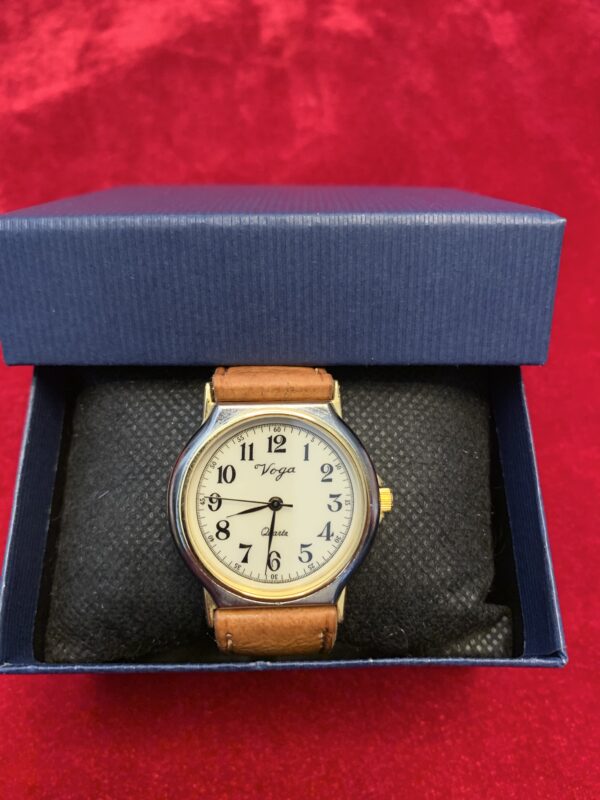 RELOJ; «VOGA» HOMBRE NUEVO CAJA EN ACERO Y PULSERA DE CUERO - Imagen 10