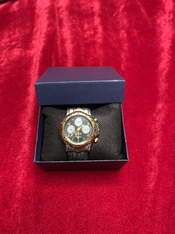 RELOJ; «VOGA» HOMBRE NUEVO CON DIAL GIRATORIO CHAPADO EN ORO - Imagen 6