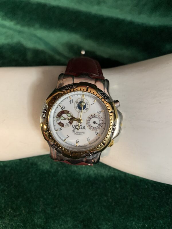 RELOJ; «VOGA» HOMBRE NUEVO CON DIAL GIRATORIO CHAPADO EN ORO - Imagen 13