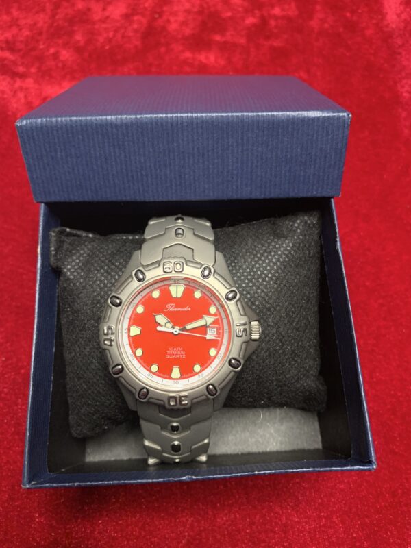 RELOJ; «THERMIDOR» HOMBRE TITANIO CON DOBLE CIERRE DE SEGURIDAD ROJO - Imagen 14