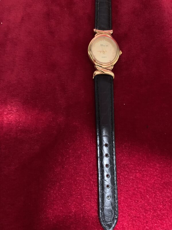 RELOJ; «TAHER-THERMIDOR» MUJER CHAPADO EN ORO Y  PULSERA DE CUERO - Imagen 5