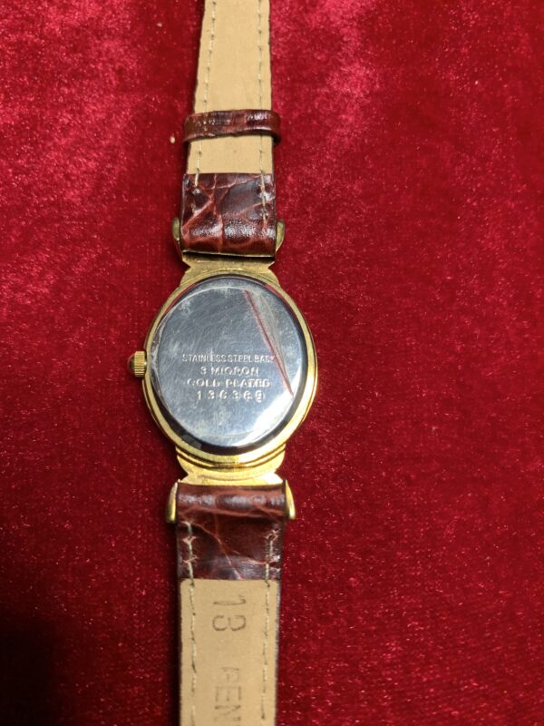 RELOJ; «TAHER-THERMIDOR» MUJER CHAPADO EN ORO Y  PULSERA DE CUERO - Imagen 7