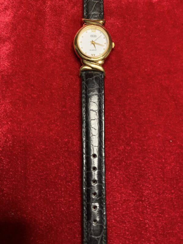RELOJ; «TAHER-THERMIDOR» MUJER CHAPADO EN ORO Y  PULSERA DE CUERO - Imagen 13