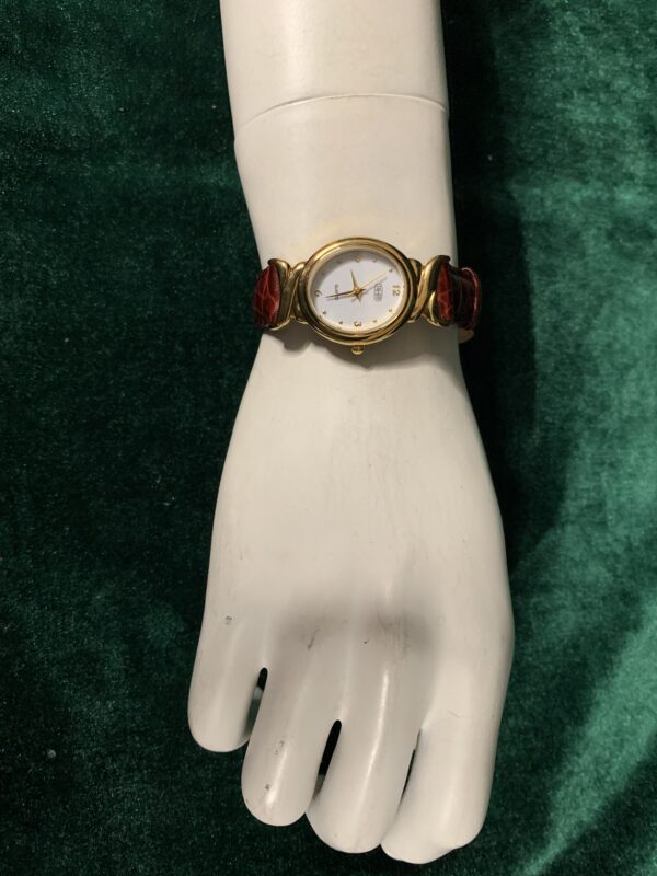 RELOJ; «TAHER-THERMIDOR» MUJER CHAPADO EN ORO Y  PULSERA DE CUERO - Imagen 24