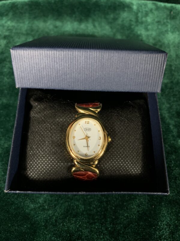 RELOJ; «TAHER-THERMIDOR» MUJER CHAPADO EN ORO Y  PULSERA DE CUERO - Imagen 28