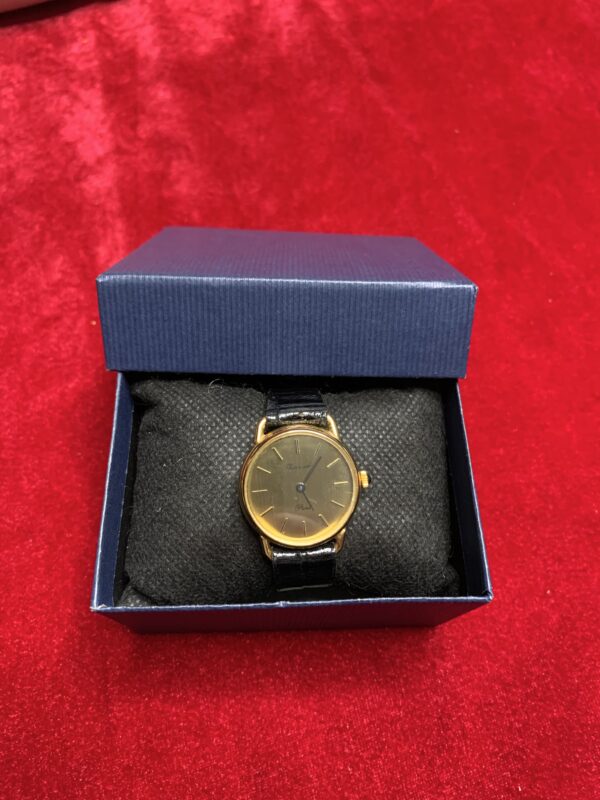 RELOJ; «THERMIDOR» MUJER CHAPADO EN DORADO Y  PULSERA DE CUERO - Imagen 10