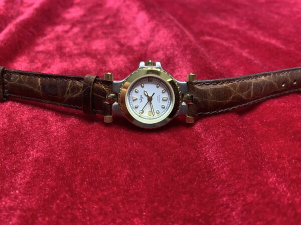 RELOJ; «VOGA» HOMBRE BISEL DORADO CON PULSERA DE CUERO - Imagen 5