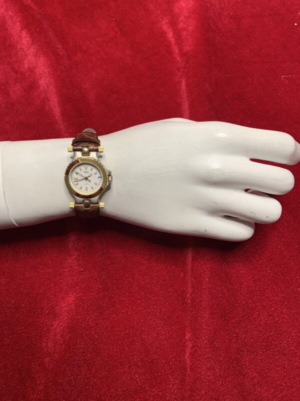 RELOJ; «VOGA» HOMBRE BISEL DORADO CON PULSERA DE CUERO - Imagen 8