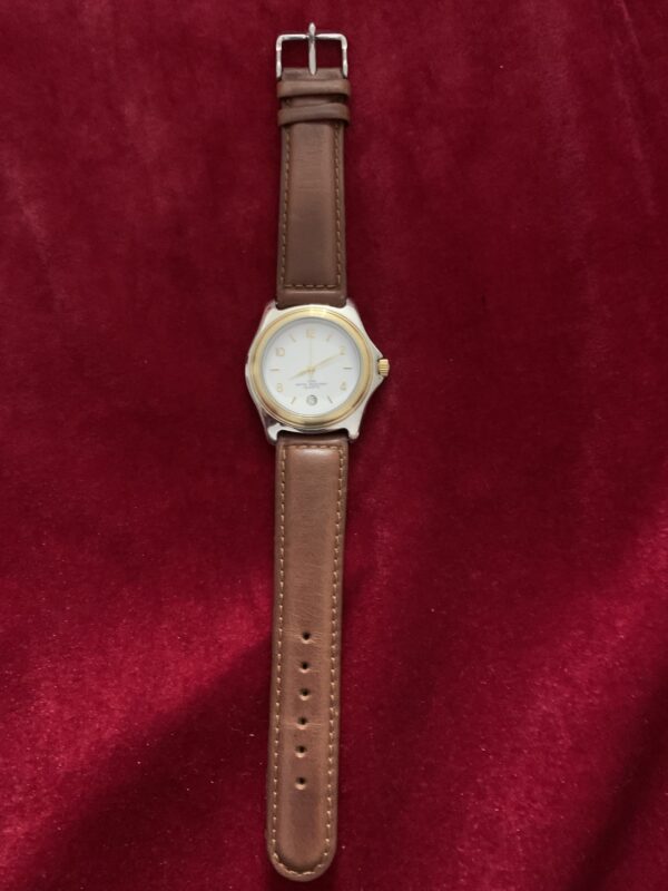 RELOJ; «THERMIDOR» HOMBRE BISEL DORADO Y PULSERA DE CUERO - Imagen 2