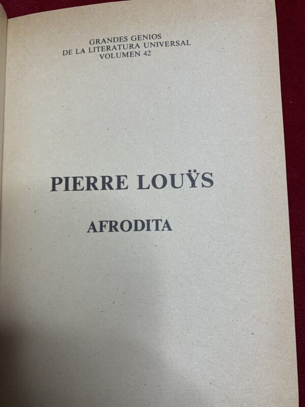 LIBROS; «AFRODITA» PIERRE LOUYS. - Imagen 2