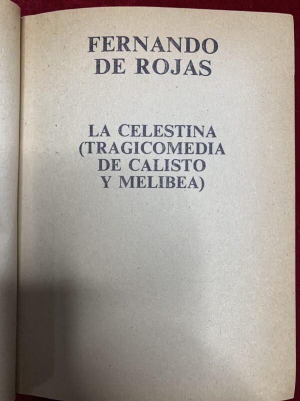 LIBROS; «LA CELESTINA» FERNANDO DE ROJAS. - Imagen 6