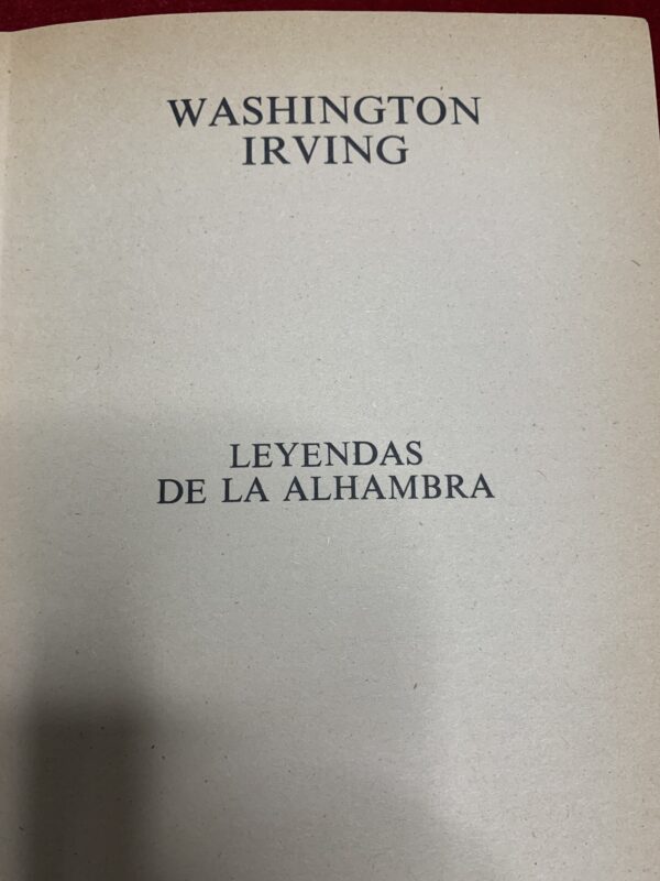 LIBROS; «LEYENDAS DE LA ALHAMBRA» WHASINGTON IRVING. - Imagen 6