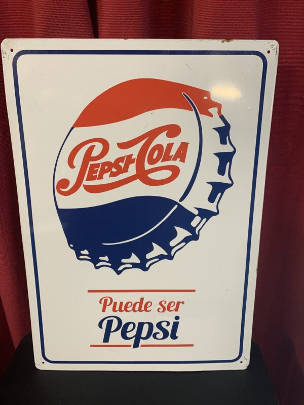PUBLICIDAD; LETREO DE CHAPA VINTAGE PEPSI COLA