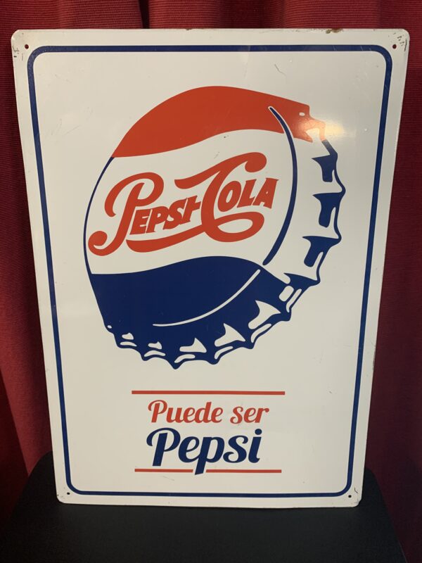 PUBLICIDAD; LETREO DE CHAPA VINTAGE PEPSI COLA - Imagen 3