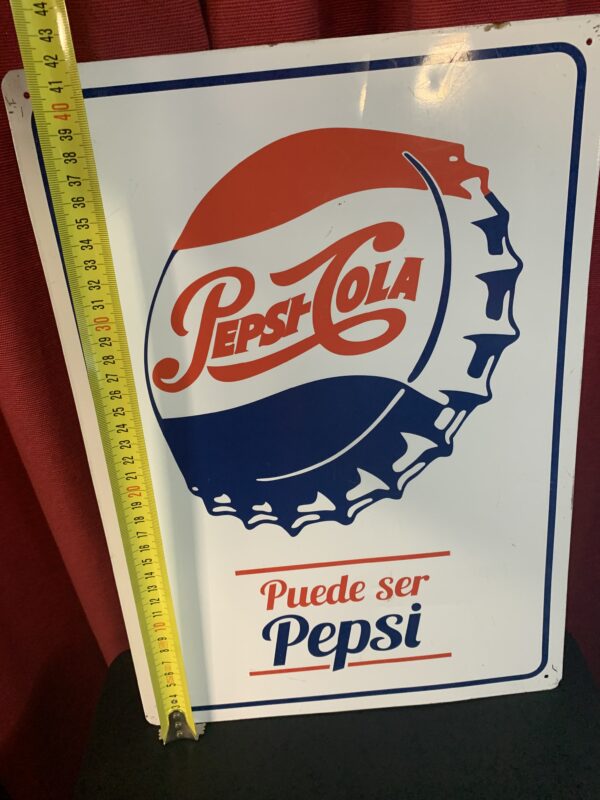 PUBLICIDAD; LETREO DE CHAPA VINTAGE PEPSI COLA - Imagen 4