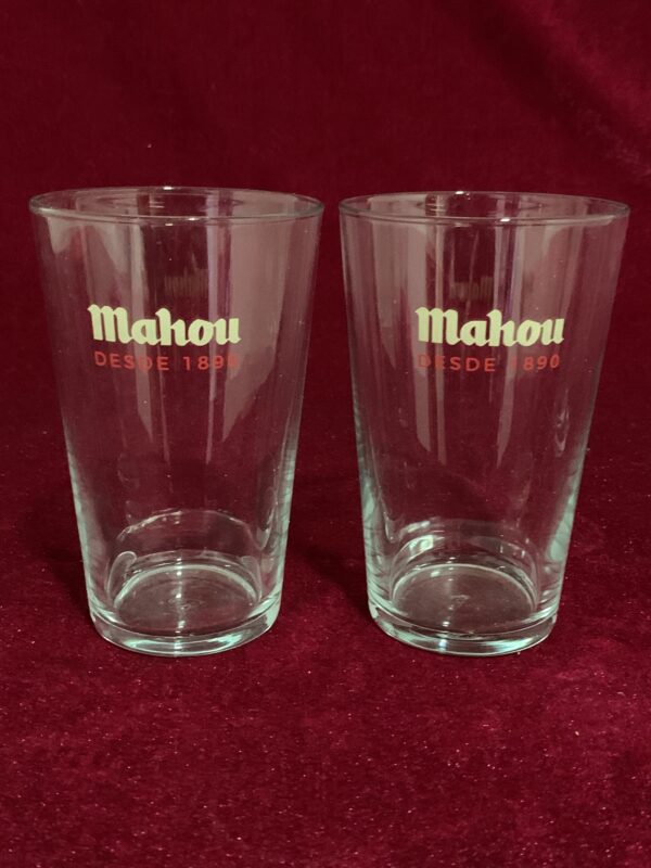 COPAS; LOTE 4 VASOS CORTO CERVEZA MAHOU AÑOS 90. - Imagen 4