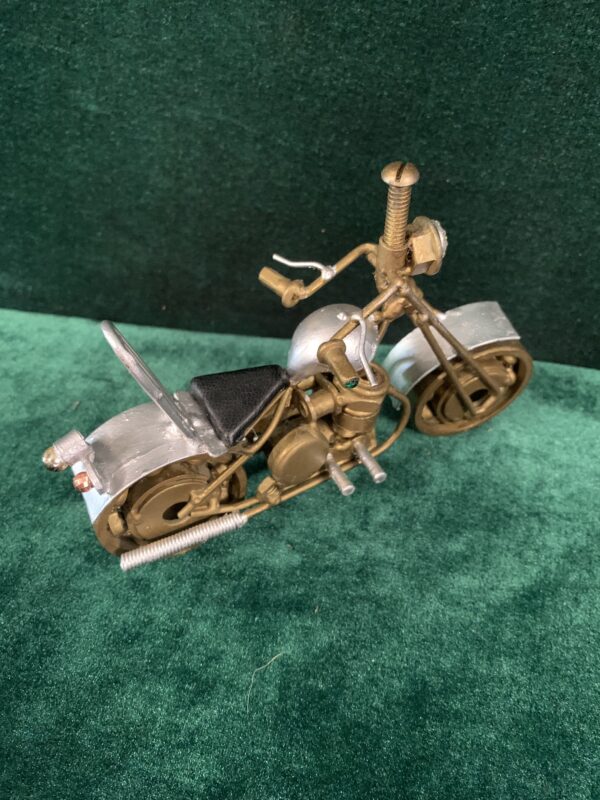 MODELISMO; MOTO DE METAL FABRICACIÓN ARTESANAL AÑOS 70. - Imagen 7