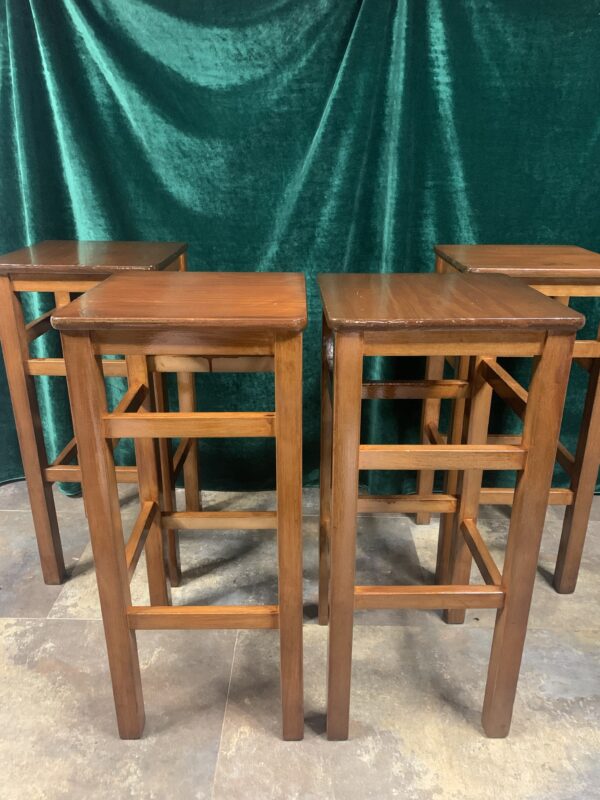 SILLAS; TABURETE ALTO BARRA O MESA MADERA COLOR CAOBA - Imagen 3