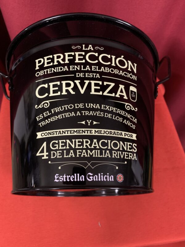 PUBLICIDAD; CUBO METÁLICO CERVECERO ESTRELLA GALICIA.
