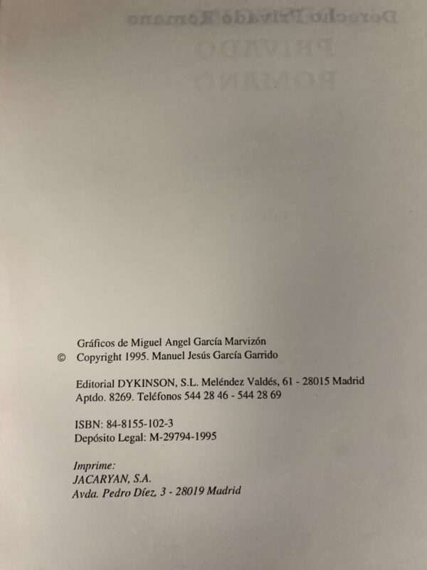 LIBROS; « DERECHO PRIVADO ROMANO » EDIC. DYKINSON - Imagen 3