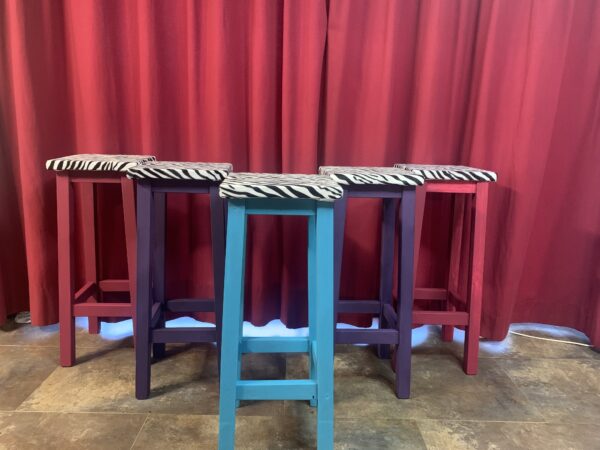 SILLAS; TABURETES DE LOS AÑOS 60 ANIMAL PRINT EN MAGIC COLOR - Imagen 3