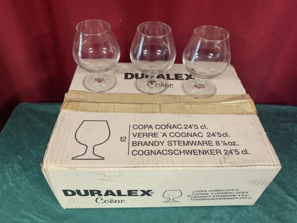 MENAJE; LOTE 12 COPAS DE BRANDI / COÑAC DURALEX
