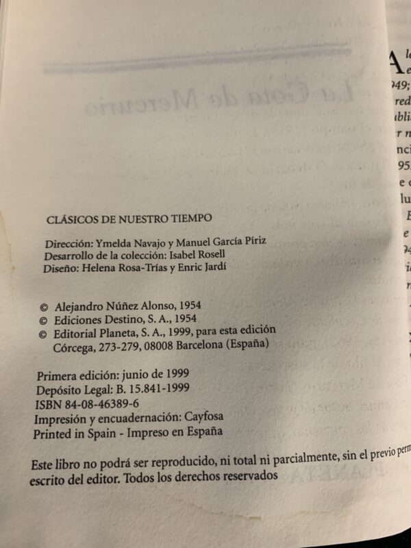 LIBROS; « LA GOTA DE MERCURIO » ALEJANDRO NÚÑEZ ALONSO - Imagen 4